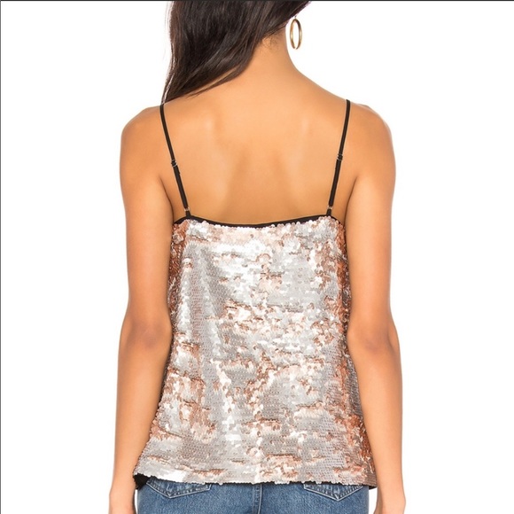 💫 1.STATE Sequin Camisole Silver & Rose Gold - Picture 3 of 7